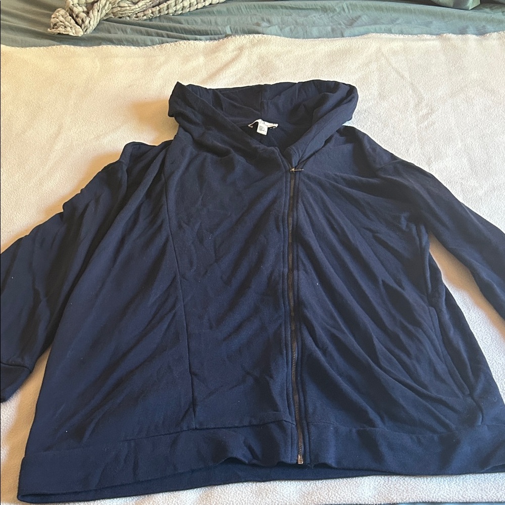 Halston Heritage Navy Hooded Jacket